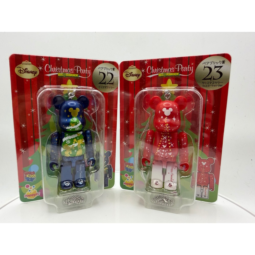 Disney‎ Bearbrick Christmas Party Medicom Toy Set #22 #23 Mickey Mouse Ornaments
